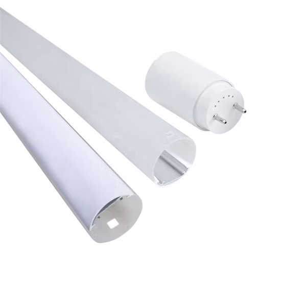 Diffuseur PC de lumière de tube LED T8 d'extrusion de 1200 mm avec embouts G13